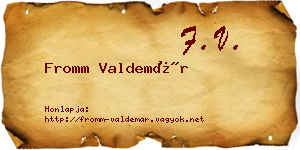 Fromm Valdemár névjegykártya